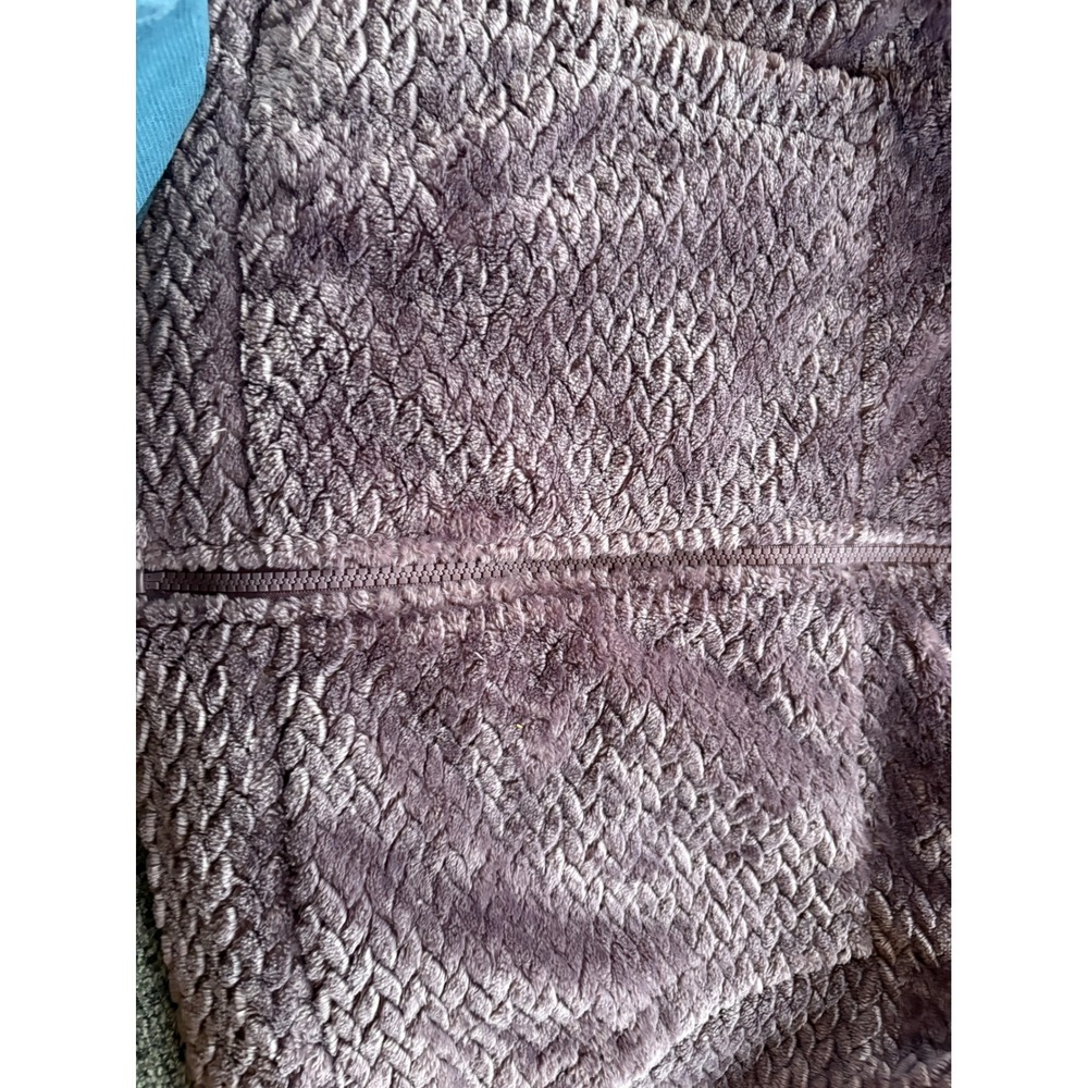 Free Country Womens Mauve Purple Textured Faux Fur Full Zip‎ Fleece Jacket Large - Picture 4 of 8